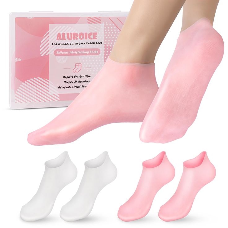 Silicone Socks Full Foot for Women & Men | Anti Crack Heel Moisturizing Gel Socks